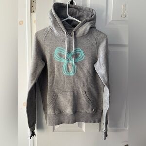 TNA Gray Hoodie with Teal Logo